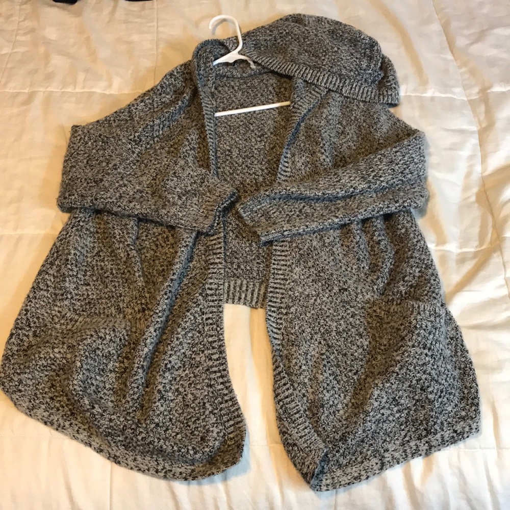 ONLY Grey and Black Hooded Sweater Cardigan